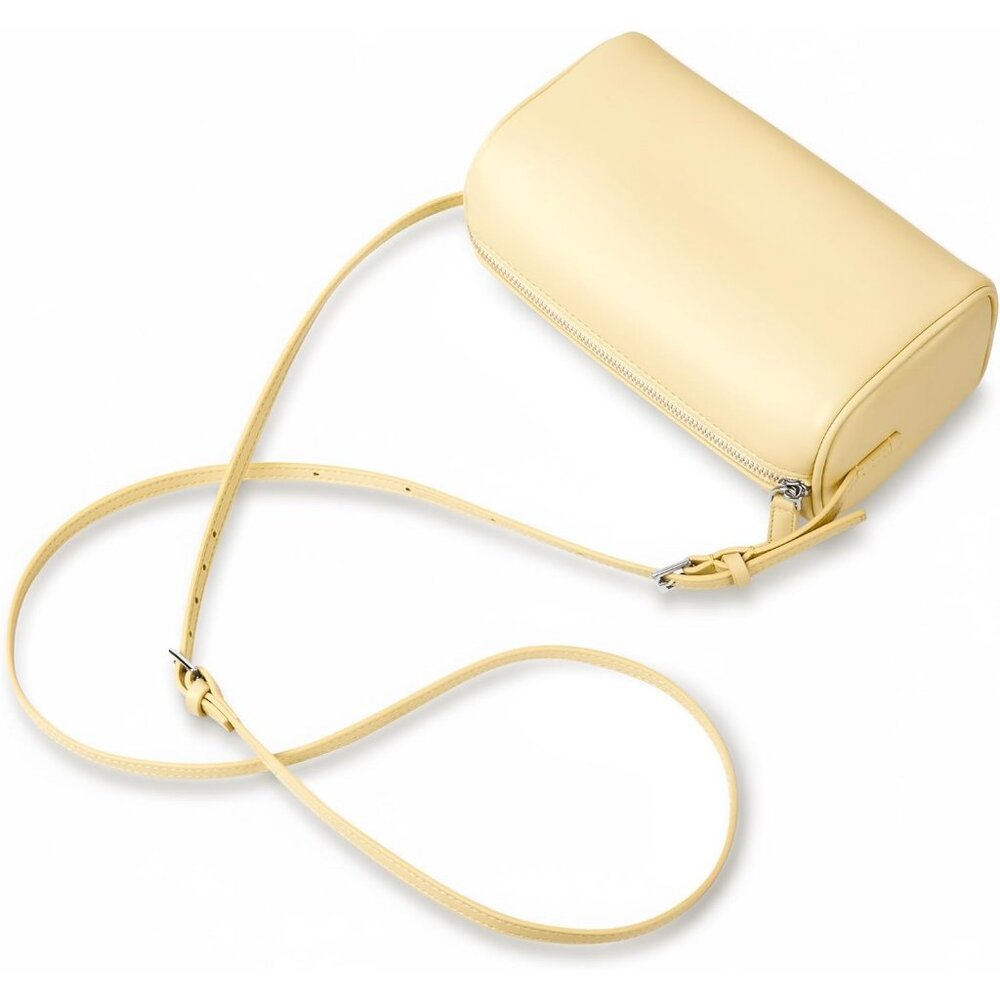 Women Baby Yellow Mini Crossbody  Vegan Leather HoboPurse with Adjustable Strap - Picture 4 of 7